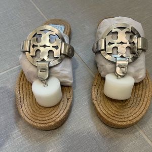 Tory Burch beautiful Miller Espardrille Sandal Metallic.